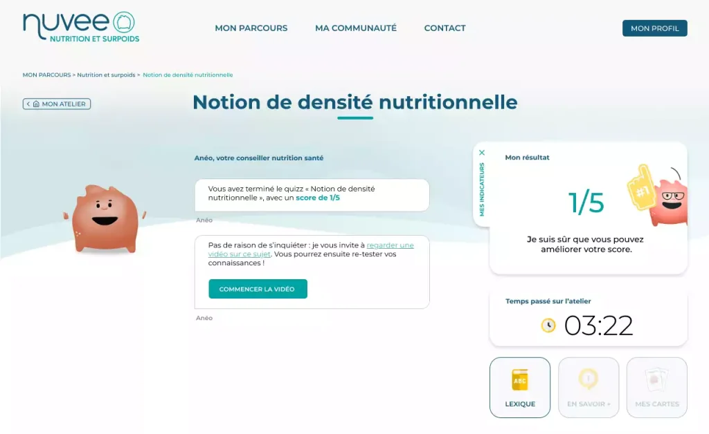 Nuvee premier espace pédagogique nutrition obésité